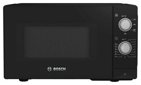 Микроволновая печь BOSCH FFL020MB2 (20 л, 800 Вт, переключатели поворотный механизм, черный)