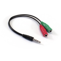 Кабель аудио (3.5mm Jack M 4pin - 3.5mm Jack F Stereo+ 3.5mm Jack F) 0.2м ExeGate <EX-CCA-417-0.2> Чёрный