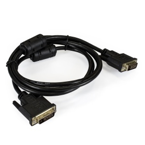 Кабель DVI-D - DVI-D Dual Link ExeGate EX-CC-DVI2F-1.8 (25M/25M, 2 фильтра, позолоченные контакты), вилка-вилка, длина - 1.8 метра кабель hdmi m dvi d m 2 м черный