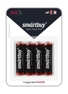 Батарейки Smartbuy R6/4B (48/960) (SBBZ-2A04B) солевая BL-4 цена и фото
