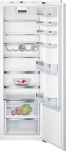 Холодильная камера встраиваемая Bosch KIR81AFE0 (Serie 6 / Объем - 319 л / Высота - 177,5см / А / Белый / VitaFresh Plus / EasyAccess / однодверный) ручка двери для холодильника indesit верхняя 857152
