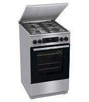 Плита комбинированная Gorenje MEKS5141XM (Advanced / Нерж. сталь / духовка - 70 л / 4 газовые конфорки / эмал. решетки / металлическая крышка)