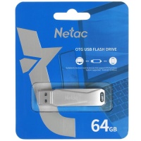 Память USB3.0+TypeC Dual Flash Drive  64Gb Netac U782С [NT03U782C-064G-30PN]