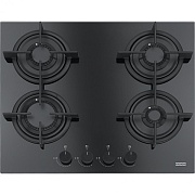 Поверхность газовая Franke FHCR 604 4G HE BK C (Mythos / черное стекло / чугун. решетки / 4 конфорки / газконтроль / WOK)