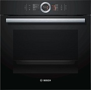 Духовой шкаф с добавлением пара Bosch HSG636BB1 (Serie8 / чёрный / Термощуп / EcoClean / TFT-дисплей / SoftClose/ 4D-HotAir / Пар)