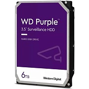 Жесткий диск 6 000Gb WD 256Mb SATA WD64PURZ Purple  для систем наблюдения 