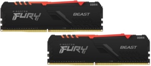 Память DDR4 64GB (2x32Gb KIT) 3200Mhz Kingston FURY Beast Black RGB KF432C16BB2AK2/64 kingston 32gb 3200mhz ddr4 cl16 dimm kit of 4 fury beast rgb