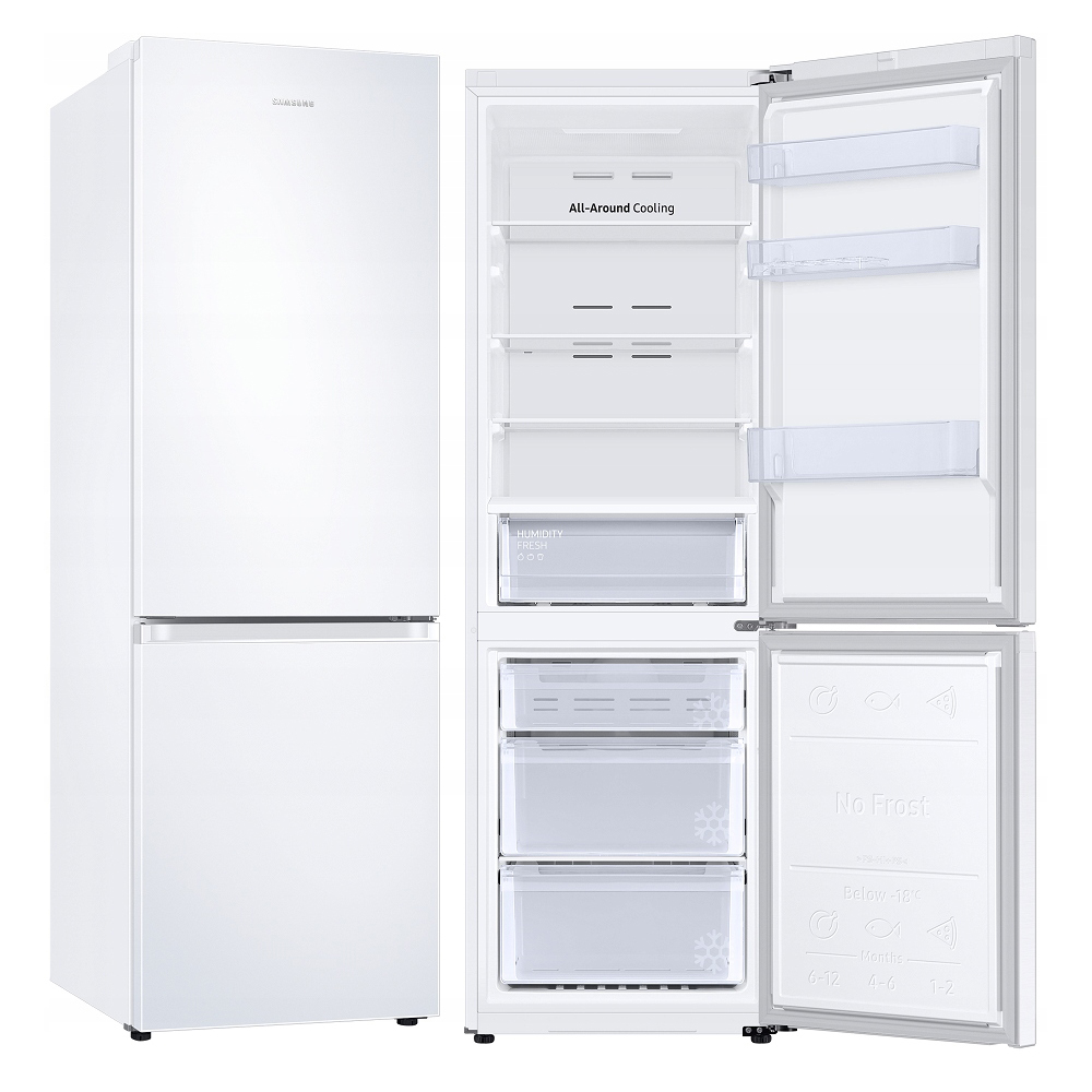 Холодильник Samsung RB34T600FWW (Объем - 344 л / Высота - 185,3 см / A+ / Белый / NoFrost / Space Max / All Around Cooling / Digital Inverter)