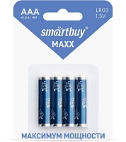 Батарейки BL4 Smartbuy MAXX LR03/4B (48/480) (SBBM-3A04B) алкалиновая BL4 (цена за 4 шт.)