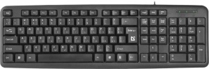 Клавиатура проводная Defender ELEMENT HB-520 USB, русские буквы белые, 1.5м., черный [45522] клавиатура defender element hb 520 usb ru черный
