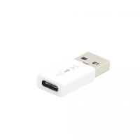 Переходник USB Type-C - USB 3.0 KS-is (KS-379), розетка - вилка, cкорость передачи: до 5 Гб/сек, белый 