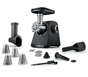 Мясорубка Bosch MFWS440B (1900 Вт/ 2,5 кг/мин/ корпус - пластик/ реверс/ 8 насадок / чёрный)
