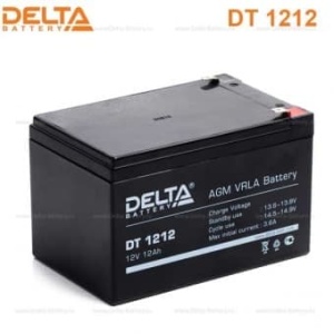 Батарея 12V/12Ah Delta DT 1212 (12V 12Ah, клеммы F2) аккумуляторная батарея delta dt6015 6 в 1 5 а ч