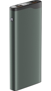Портативная батарея OLMIO QL-10 (22.5W PD/ Quick Charge) 10000мАч, серая, металл