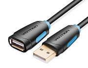 Удлинитель USB 2.0 AM - USB 2.0 AF Vention (CBCBH), вилка-розетка, скорость передачи до 480 Мбит/с, длина - 2 метра