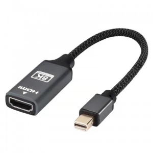 Переходник miniDisplayport - HDMI KS-is (KS-567), вилка-розетка, разрешение до 8K ULTRA HD, длина - 0.2 метра кабель ks is hdmi m m v2 1 8k ks 486 15 15м