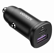 Автомобильное зарядное устройство UGREEN EC305, (USB/Type-C/PD/QC/30W), Черное