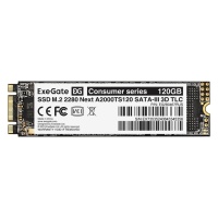 Жесткий диск SSD M.2 240GB ExeGate Next 2280 A2000TS240 558/490MB/s  SATA III/ EX280469RUS 100TBW