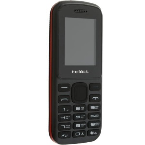 Телефон мобильный teXet TM-130, черно-красный мобильный телефон texet tm b 227 красный