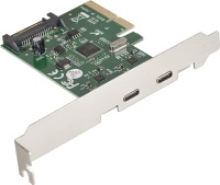 Контроллер ExeGate EXE-313 (PCI-E x4 v3.0, 2*USB3.1 Gen2 Type-C ext., SuperSpeed+ скорость до 10 Гбит/с, разъем доп.питания, ASMedia Chipset ASM3142)