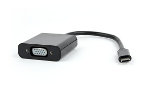 Переходник USB Type-C - VGA GEMBIRD (AB-CM-VGAF-01), вилка-розетка, поддержка разрешений до 1920 x 1080 при 60 Hz, длина - 0.15 метра цена и фото