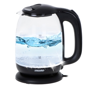 Чайник Mesko MS 1302 (2200Вт / 1,7л / стекло / черный) чайник для кипячения воды gipfel 8634 3 0 л