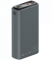 Портативная батарея OLMIO QS-30 (22.5W PD/ Quick Charge) 30000мАч, темно-зеленая, soft-touch