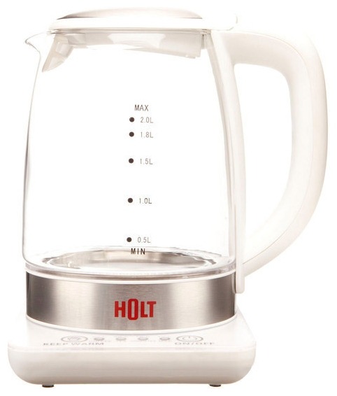 Чайник HOLT HT-KT-001 (2200Вт / 2л / стекло / белый)