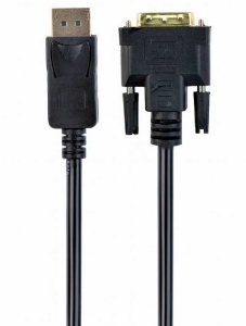Кабель DisplayPort - DVI GEMBIRD (CC-DPM-DVIM-1M), вилка-вилка, длина - 1 метр кабель displayport dvi 1 0м gembird экранированный черный cc dpm dvim 1m