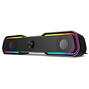 Колонки 2.0 SVEN 450 / 10W / USB-питание / Аудиовыход на наушники / RGB-подсветка / Чёрный / корпус - пластик