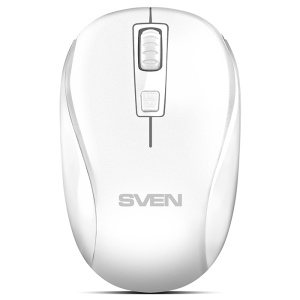 Беспроводная мышь SVEN RX-255W USB 800/1200/1600dpi white ответная шестерня колесо для интерскол дп 140 800 165 1200 35 зубьев