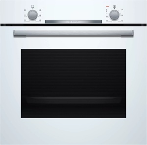Духовой шкаф Bosch HBA530BW0S (Serie2 / 71 л / до 275 °C / Белое стекло / Гриль / съемные направляющие / EcoClean (задняя стенка) / A)