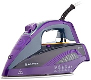 Утюг Brayer BR4001 черный/фиолетовый (2600 Вт/ подошва - керамика / паровой удар - 140 г/мин/ 1,9 м/ автоотключение)