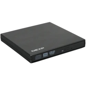 Оптический привод DVD-RW внешний DEXP BlackBurn black, USB 3.2 Gen1 Type-C, CD 24x/24x/24x, DVD 8x/8x/8x, RAM 5x, черный диск vs cd rw 80 4 12x sl 5