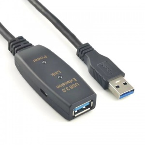 Удлинитель USB 3.2 Gen 1 AM AF KS-is (KS-776-15) активный розетка-вилка, скорость передачи до 5 Гбит/с, длина - 15 метра