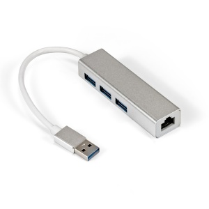 цена Сетевой адаптер USB ExeGate EXE-77U3T-45 (USB3.0 --> 3xUSB3.0 + 1xRJ45 UTP 1000Mbps RLT8153)