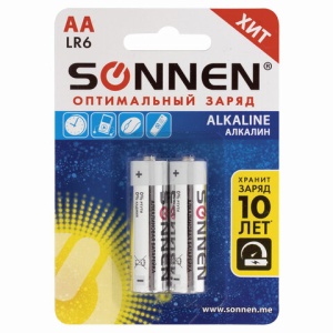 Батарейки SONNEN LR6 алкалиновая BL-2 батарейки sonnen 451093 комплект 12 шт