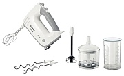 Миксер Bosch MFQ 36480 (450Вт/ ручной/ скоростей 5/ корпус пластик/ насадок 4 + блендер и измельчитель/ турборежим/ белый)