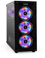 DSP Корпус Miditower ExeGate i3 BASE (ATX, без БП, с окном, 1*USB+1*USB3.0, аудио, 4 вент. 12см с RGB подсветкой)