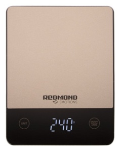 Весы кухонные Redmond RS-M769 (электронные/ платформа/ предел 10 кг/ точность 1 г/ тарокомпенсация) весы кухонные redmond rs m769 электронные до 10 кг золотисто чёрные
