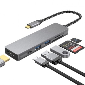 Док-станция KS-is KS-099D USB Type-C на HDMI + 2*USB Type-A 3.0 + USB Type-C PD 100W + MicroSD