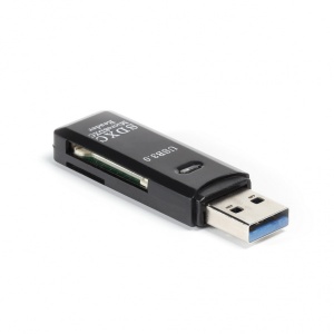 Картридер Smartbuy 750, USB 3.0 SD/MicroSD, черный картридер usb hub smartbuy 750 3xusb 2 0 sd microsd ms черный