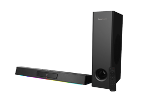цена Саундбар Creative SoundBlaster V2X Katana 2.1 канальная система, Dolby Digital, RGB Подсветка Aurora Reactive, Bluetooth, Optical-in мощность 90 Вт
