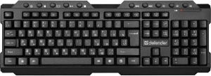 Клавиатура беспроводная Defender Element HB-195, USB, русские буквы белые, черный [45195] наклейки для клавиатуры с русскими буквами черный