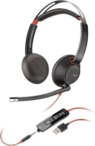 Наушники с микрофоном Poly Blackwire Headset C5220, Stereo шлейф соеденительный для huawei p40 lite e плата на разъем зарядки разъем гарнитуры микрофон