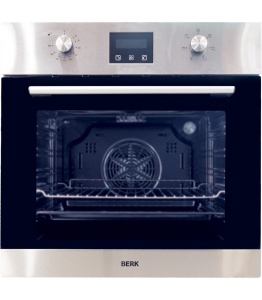 Духовой шкаф Berk BO 664MT G BX/YK (до 250 °C / Нерж. сталь + Чёрное стекло / съемные направляющие / А) духовой шкаф berk bo763 em bl s 62 л до 240 °c чёрный съемные направляющие а
