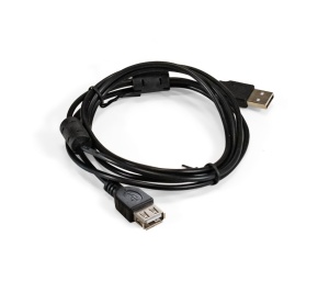 цена Удлинитель USB 2.0 - AMAF ExeGate ( EX-CCF-USB2-AMAF-1.8) ферритовые кольца, 1,8 метра, позолоченные контакты