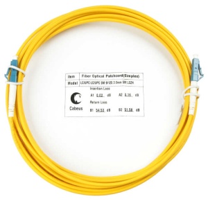 Шнур оптический simplex Cabeus FOP(s)-9-LC-LC-5m LC-LC 9/125 sm 5м LSZH 10 шт лот ftth оптоволоконный кабель соединительный шнур перемычка 2 0 мм или 3 0 мм lc st sc fc upc многомодовый двухъядерный 5 метров