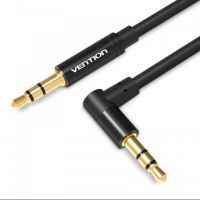 Кабель аудио Vention (3.5mm Jack M - 3.5mm Jack M) угол 90, длина 1 м. черный Чёрный