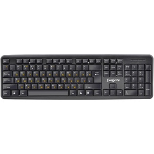 Клавиатура ExeGate LY-331L2 Black, русские буквы жёлтые, 2.2м. USB, черный. клавиатура для ноутбука asus v012262as1 русская черная г образный enter